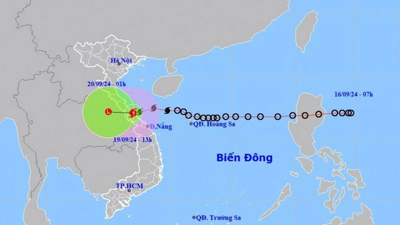 Bão số 4 gây mưa lớn tập trung tại khu vực Thanh Hóa-Quảng Trị từ chiều 19/9 đến ngày 20/9