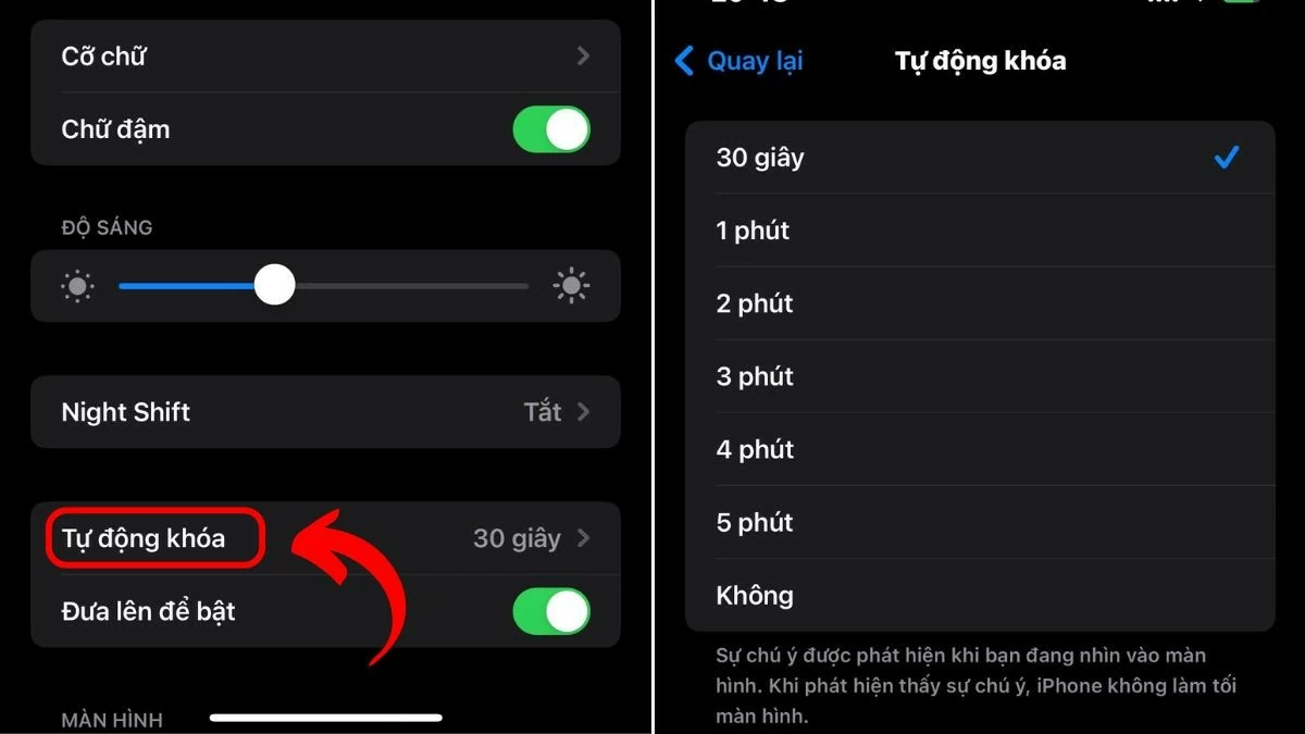 Hướng dẫn để màn hình không tắt trên iPhone cực đơn giản