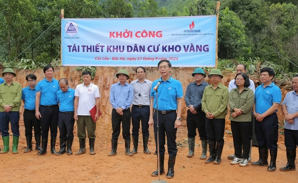 Lào Cai: PetroVietnam khởi công tái thiết toàn bộ khu dân cư thôn Kho Vàng