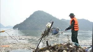 Quang Ninh works hard on post-typhoon waste collection in Ha Long Bay