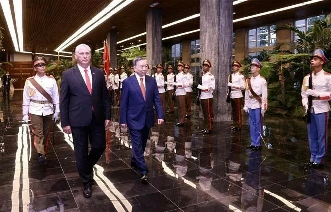 Grand welcome ceremony held for  General Secretary, President To Lam in Havana