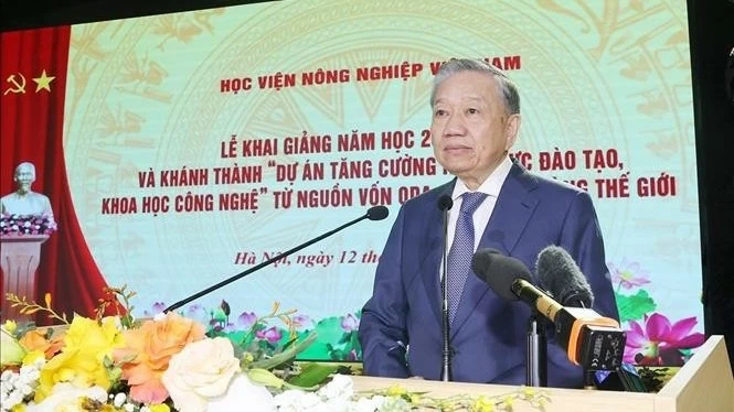 Tổng Bí thư, Chủ tịch nước Tô Lâm thăm và dự Lễ khai giảng của Học viện Nông nghiệp Việt Nam