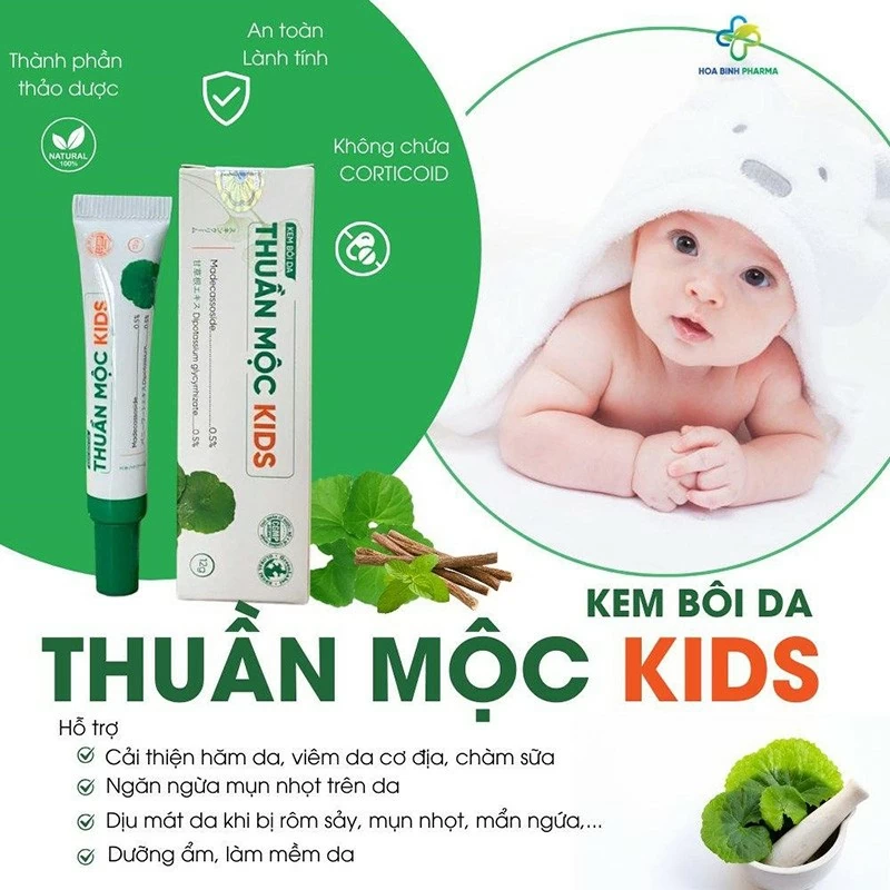 Hình ảnh kem bôi da Thuần Mộc Kids.