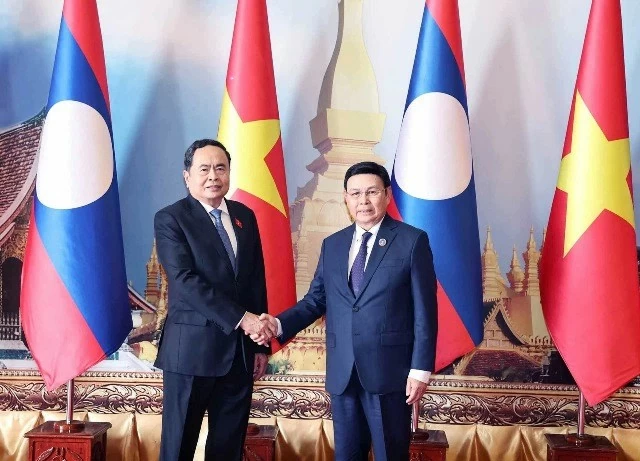 Vietnam, Laos top legislators hold talks in Vientiane