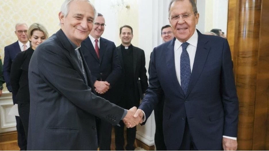 Đức Hồng Y Zuppi đã gặp Bộ trưởng Ngoại giao Nga Sergei Lavrov. (Nguồn: vaticannews)