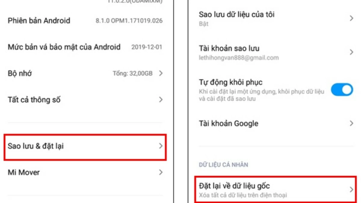 Cách khôi phục cài đặt gốc Xiaomi - Hard reset trên điện thoại Xiaomi hiệu quả