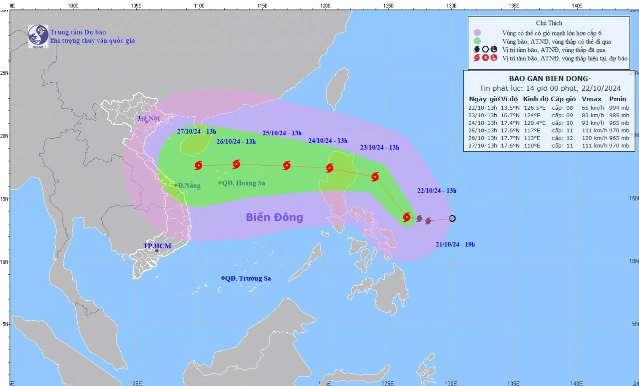 Dự báo bão gần Biển Đông: Bão Trami trên vùng biển phía Đông Philippines