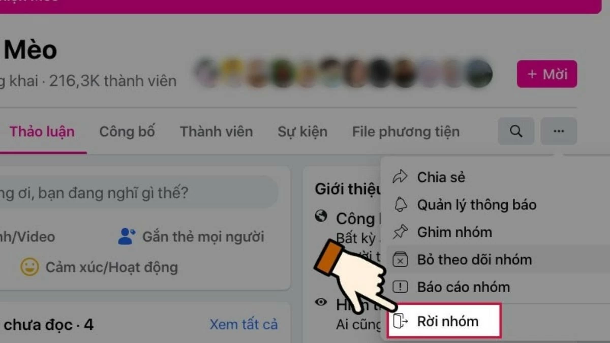 Cách rời nhóm trên Facebook nhanh bằng điện thoại, máy tính đơn giản