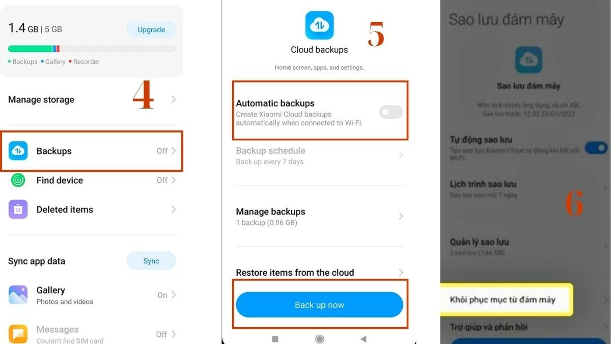 Cách sao lưu và khôi phục dữ liệu với Mi Cloud trên Xiaomi đơn giản