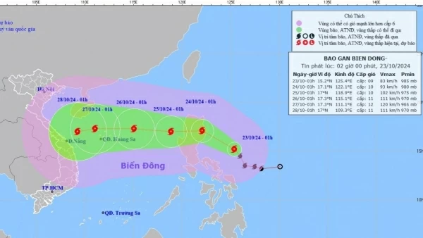 Dự báo bão Trà Mi: Di chuyển theo hướng Tây Tây Bắc, sau có khả năng đổi hướng Tây Tây Nam, đi vào Biển Đông