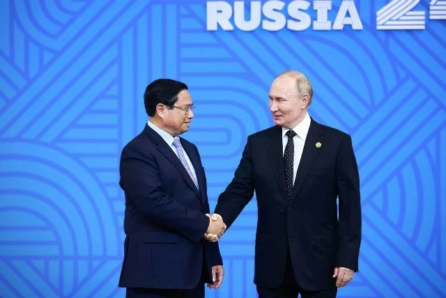 PM Pham Minh Chinh attends Russian President’s welcome ceremony in Kazan