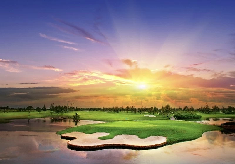 Hố 18, hố Par 5 đẹp nhất Việt Nam, tại sân Ruby Tree Golf Resort