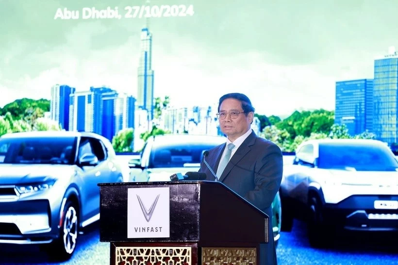 PM Pham Minh Chinh attends ceremony launching Vinfast vehicles in UAE