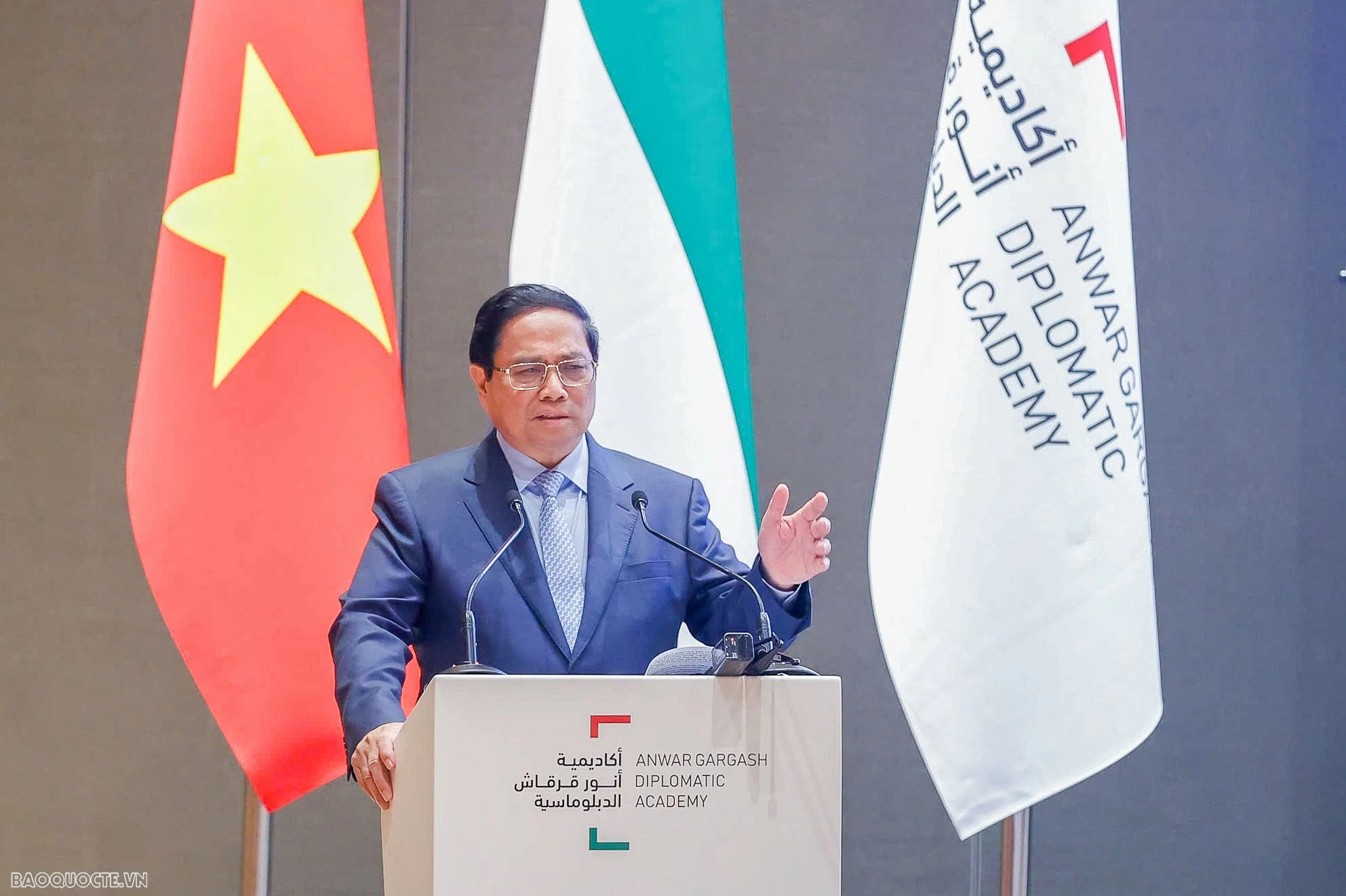 PM Pham Minh Chinh delivers policy speech at Anwar Gargash Diplomatic Academy