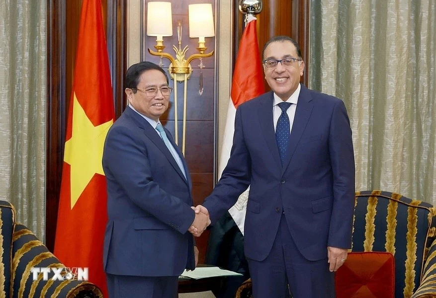 PM Pham Minh Chinh meets with Egyptian Prime Minister Mostafa Madbouly in Riyadh