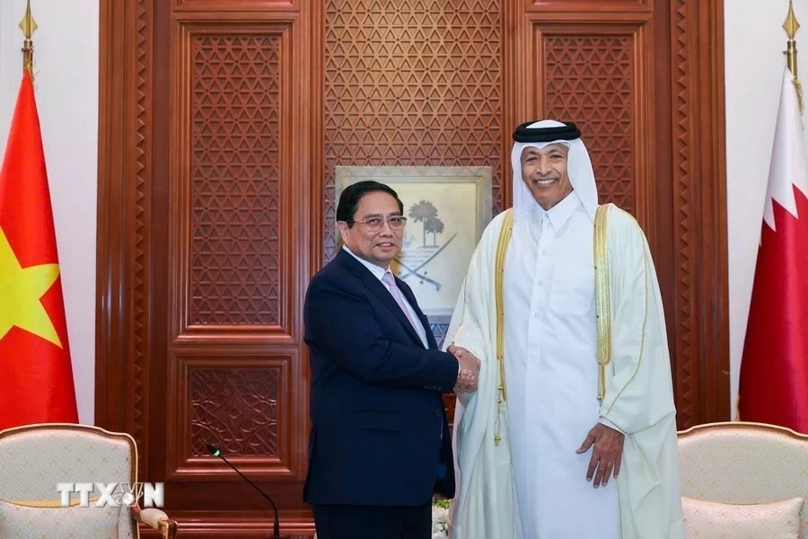 Thủ tướng Chính phủ Phạm Minh Chính đã hội kiến Chủ tịch Quốc hội Qatar Hassan bin Abdulla Al-Ghanim.