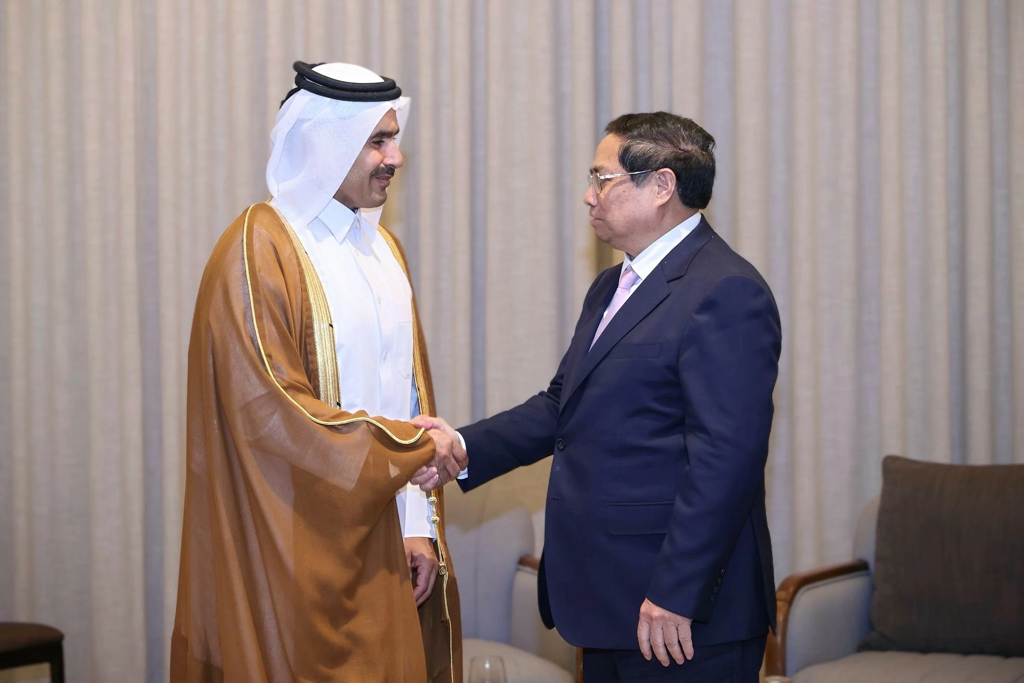 PM Pham Minh Chinh receives Minister of State for Energy Affairs of Qatar and CEO of Qatar Energy