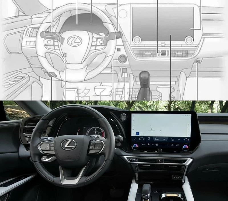 Khoang lái của Lexus ES 2025 và RX, NX mới sẽ giống nhau ở nhiều điểm, tuy nhiên chiếc sedan có khu vực màn hình gọn gàng và liền lạc hơn hẳn Khoang lái của Lexus ES 2025 và RX, NX mới sẽ giống nhau ở nhiều điểm, tuy nhiên chiếc sedan có khu vực màn hình gọn gàng và liền lạc hơn hẳn