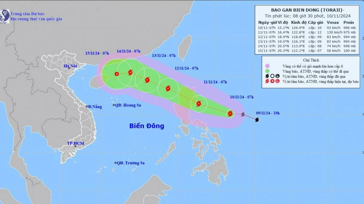 Dự báo bão gần Biển Đông: Bão Toraji trên vùng biển phía Đông đảo Luzon, Philippines; sẽ đi vào Biển Đông