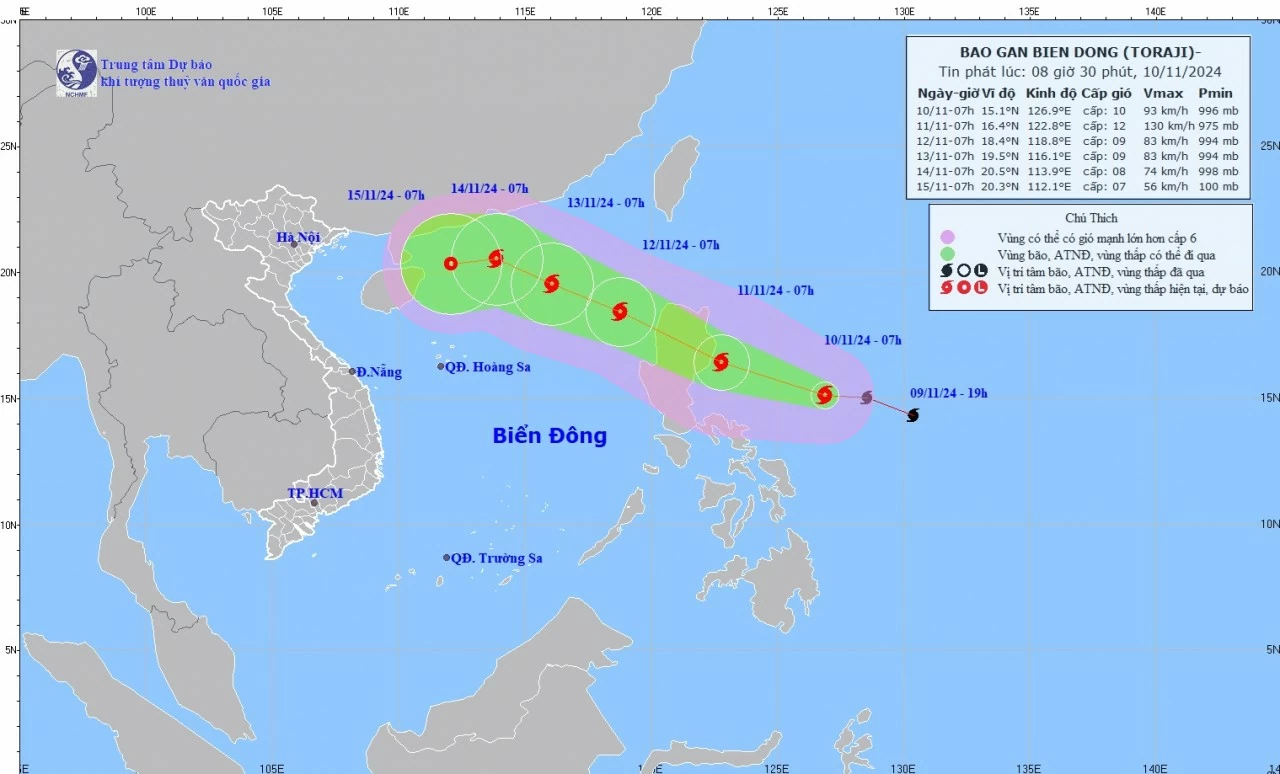 Dự báo bão gần Biển Đông: Bão Toraji trên vùng biển phía Đông đảo Luzon, Philippines; sẽ đi vào Biển Đông