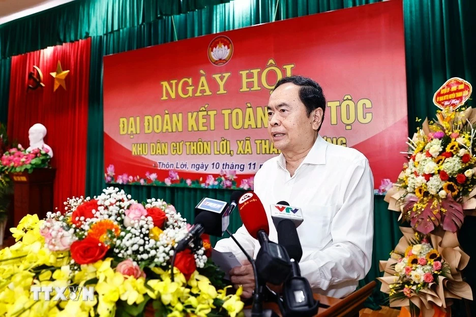 Chủ tịch Quốc hội Trần Thanh Mẫn dự Ngày hội Đại đoàn kết toàn dân tộc tại Hà Nam