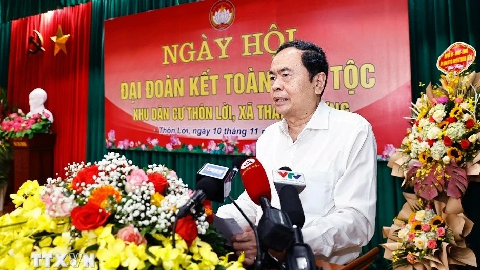 NA Chairman Tran Thanh Man attends national great unity festival in Ha Nam