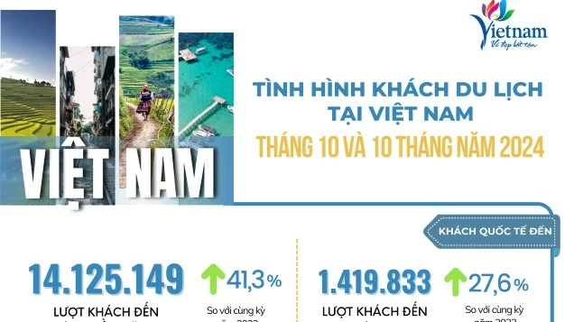 Khách quốc tế đến Việt Nam tăng 41,3% so cùng kỳ năm trước