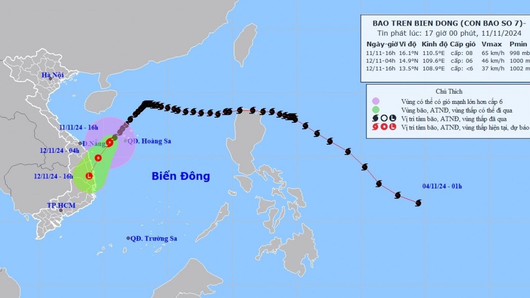 du bao bao so 7 sap suy yeu thanh ap thap nhiet doi gio cap 6 giat cap 8 tren vung bien quang nam binh dinh