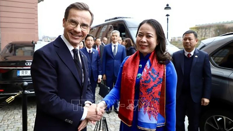 Phó Chủ tịch nước Võ Thị Ánh Xuân hội đàm với Thủ tướng Thụy Điển Ulf Kristersson