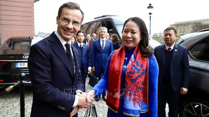 Phó Chủ tịch nước Võ Thị Ánh Xuân hội đàm với Thủ tướng Thụy Điển Ulf Kristersson