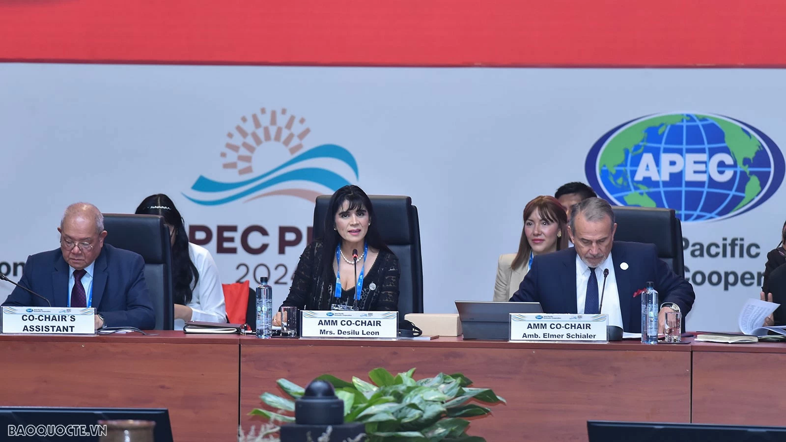 Bộ trưởng Ngoại thương và Du lịch Peru Desilú León đồng chủ trì Hội nghị liên Bộ trưởng Ngoại giao APEC 2024. (Ảnh: Tuấn Anh) Bộ trưởng Ngoại thương và Du lịch Peru Desilú León đồng chủ trì Hội nghị liên Bộ trưởng Ngoại giao APEC 2024. (Ảnh: Tuấn Anh)
