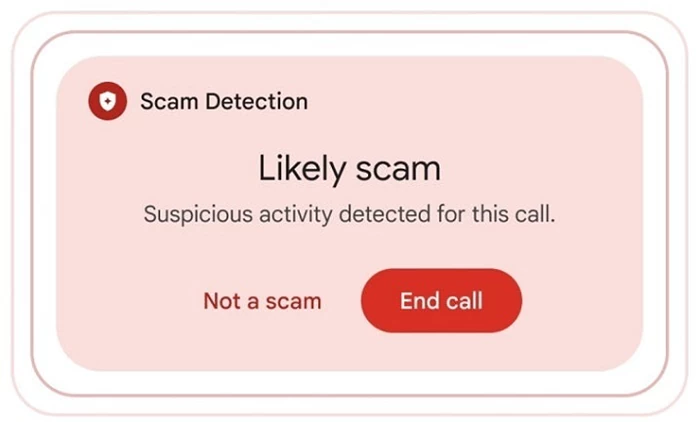 Tính năng Scam Detection sử dụng AI để phát hiện các cuộc gọi lừa đảo