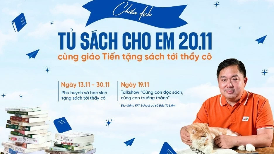 Sáng kiến xây dựng 'Tủ sách cho em 20/11' nhân ngày Nhà giáo Việt Nam