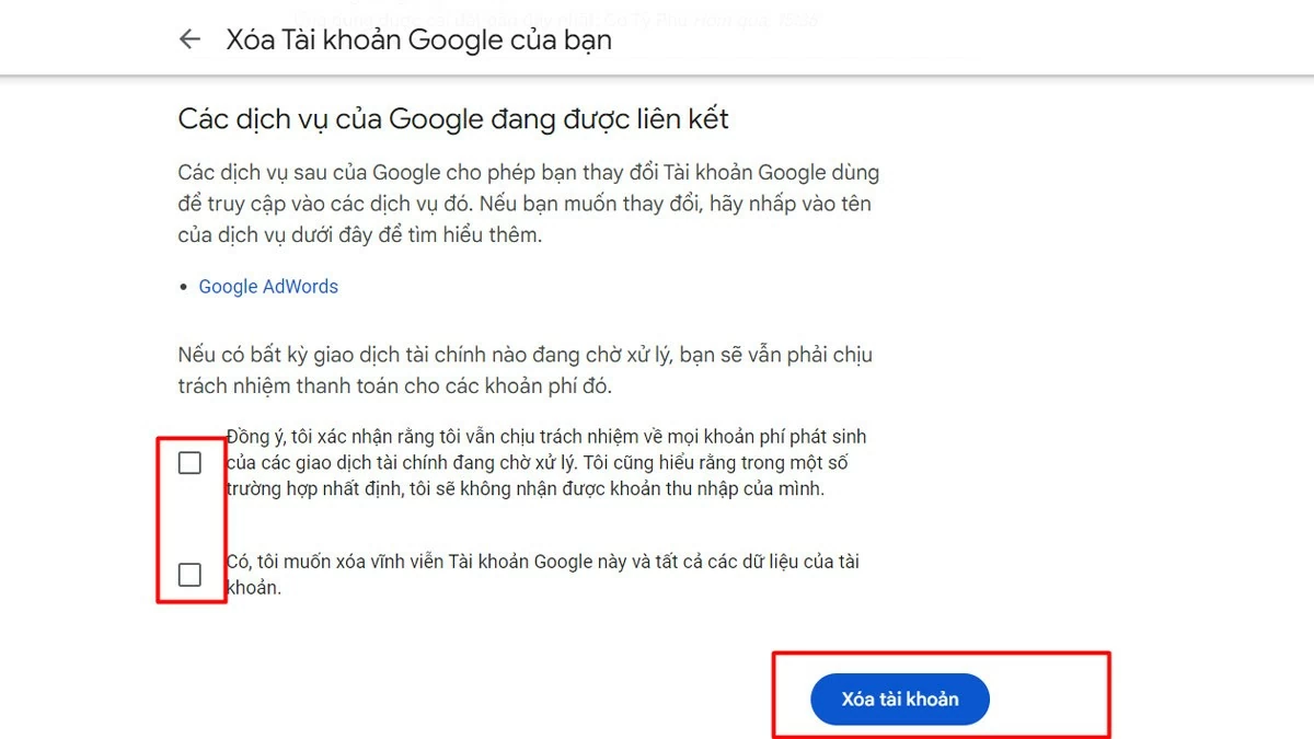 Xóa tài khoản Google vĩnh viễn đơn giản