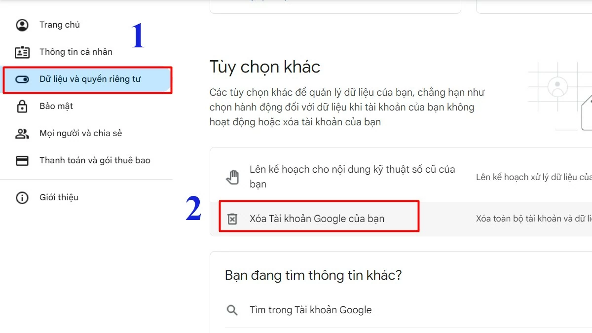 Xóa tài khoản Google vĩnh viễn đơn giản