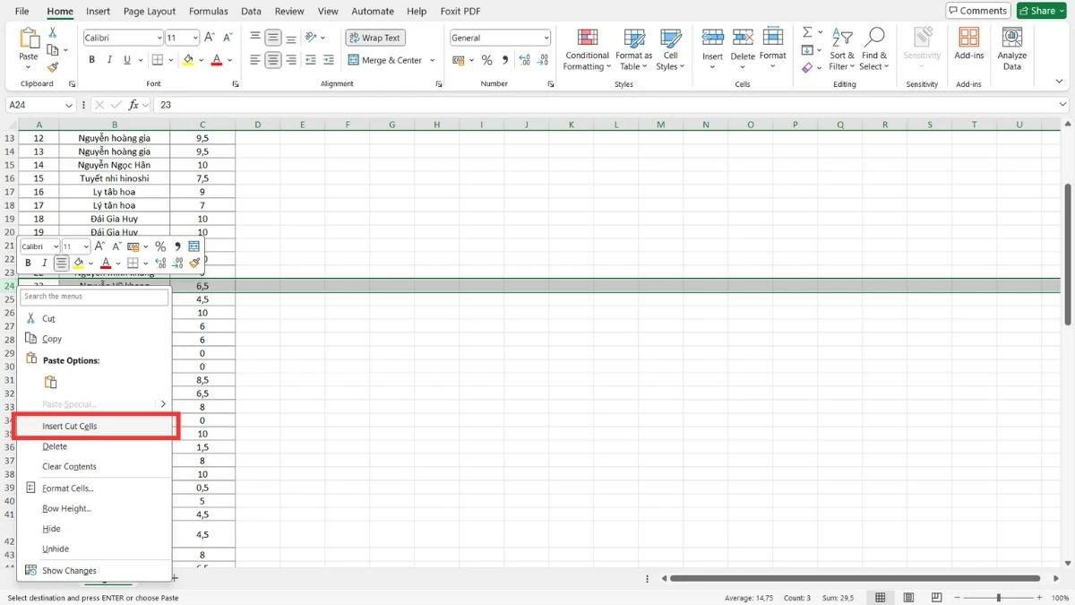 Cách di chuyển cột trong Excel nhanh chóng và tiện lợi Cách di chuyển cột trong Excel nhanh chóng và tiện lợi