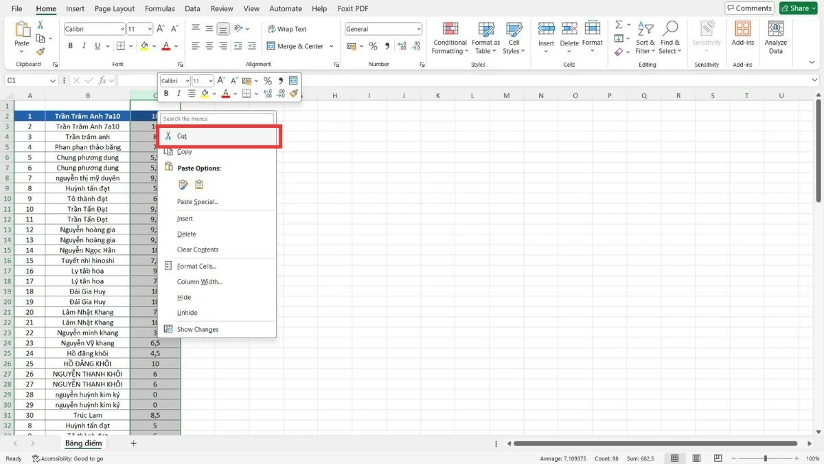 Cách di chuyển cột trong Excel nhanh chóng và tiện lợi