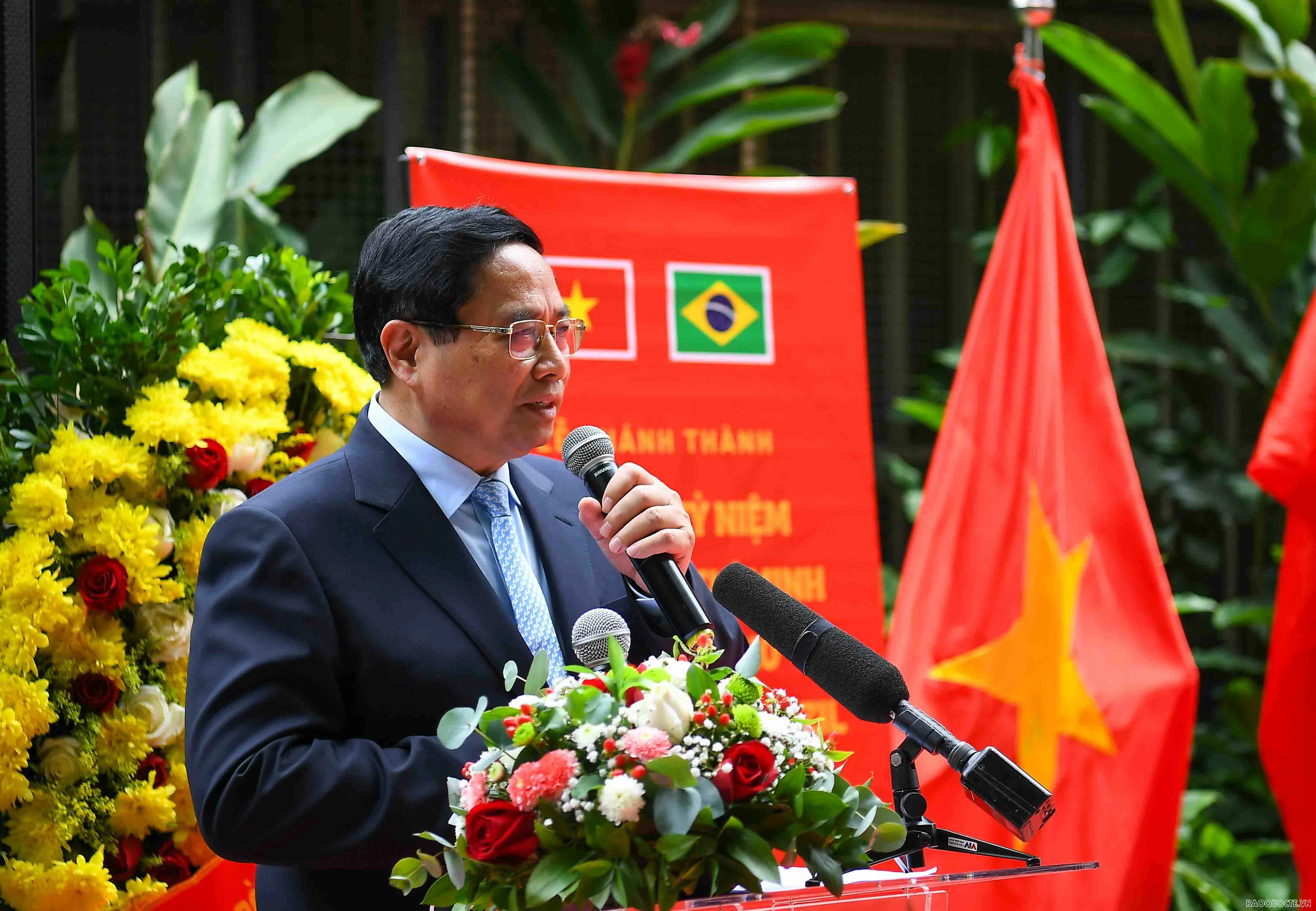 PM Pham Minh Chinh attends inauguration of plaque in memory of President Ho Chi Minh in Brazil