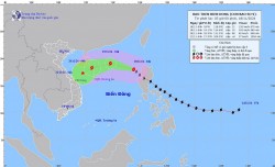 Dự báo bão số 9: Tiến dần về phía quần đảo Hoàng Sa, sẽ suy yếu dần thành áp thấp nhiệt đới trên vùng biển Trung Trung Bộ