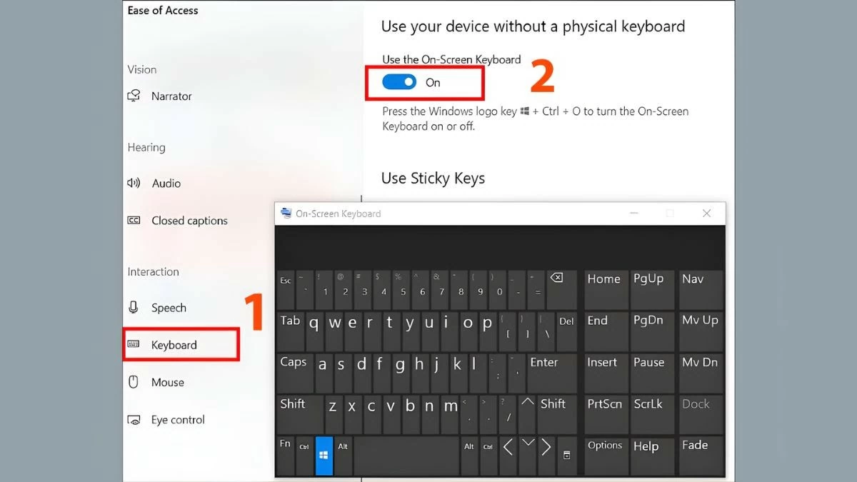 Cách mở bàn phím ảo Win 10 đơn giản, hiệu quả Cách mở bàn phím ảo Win 10 đơn giản, hiệu quả