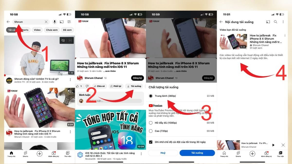 Cách tải video Youtube về iPhone có độ phân giải tốt