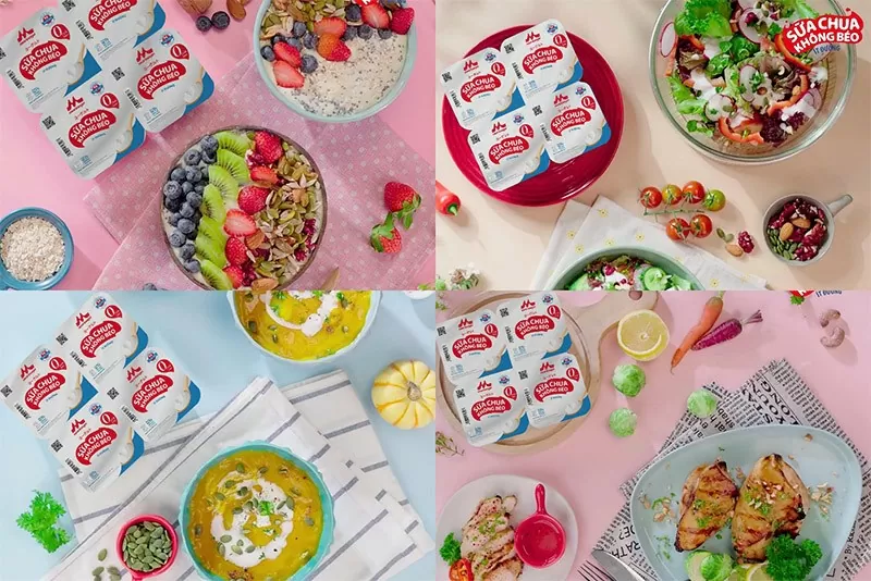 Morinaga Non-Fat Yogurt Offers Versatile Combinations for Healthy Meals.