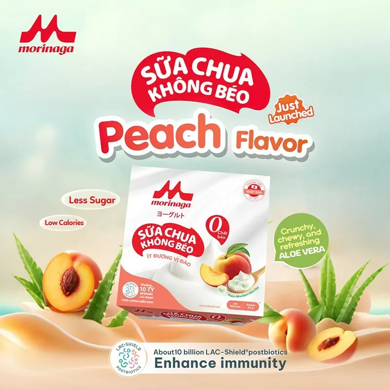 Morinaga Aloe Vera Peach Non-Fat Yogurt Launched in November 2024.