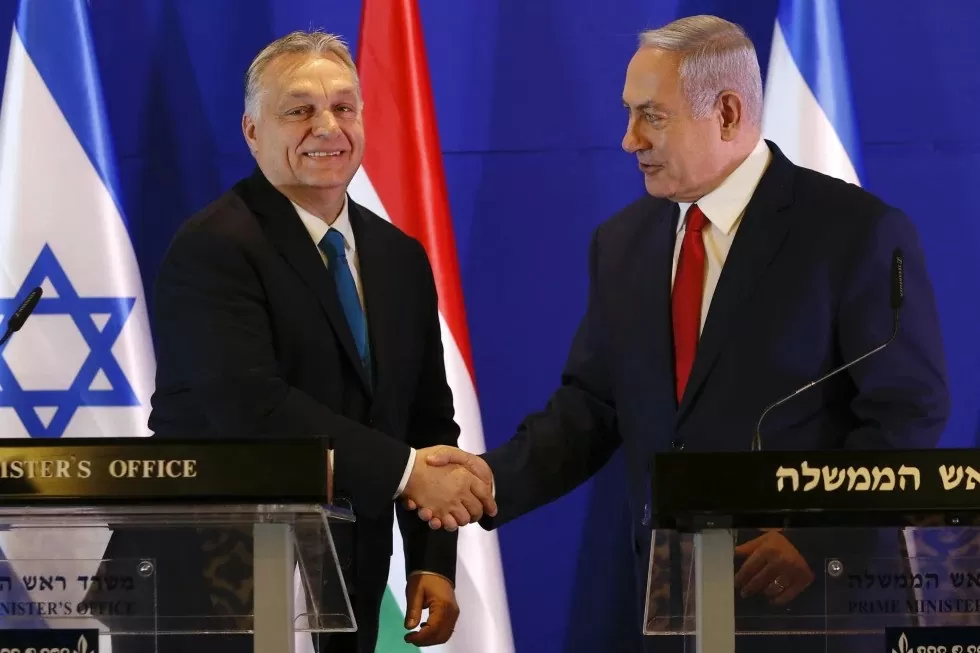 Thủ tướng Hungary Viktor Orbán và Thủ tướng Israel Benjamin Netanyahu. (Nguồn: AP)  