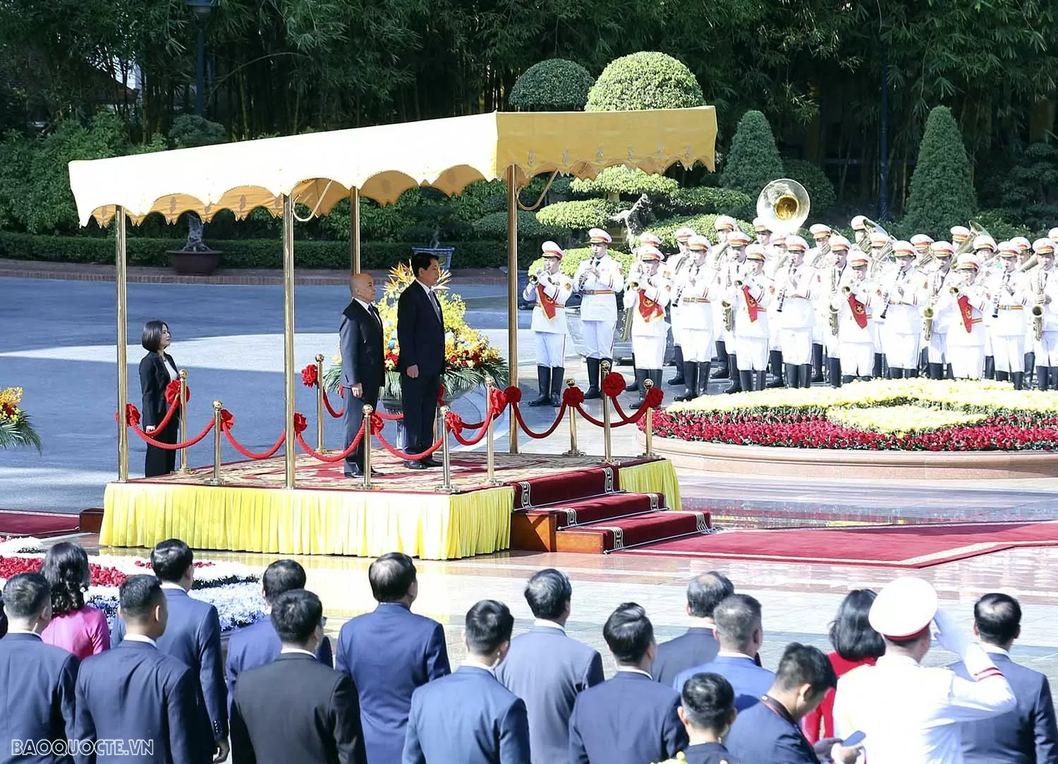 President Luong Cuong hosts welcome ceremony for Cambodian King Norodom Sihamoni