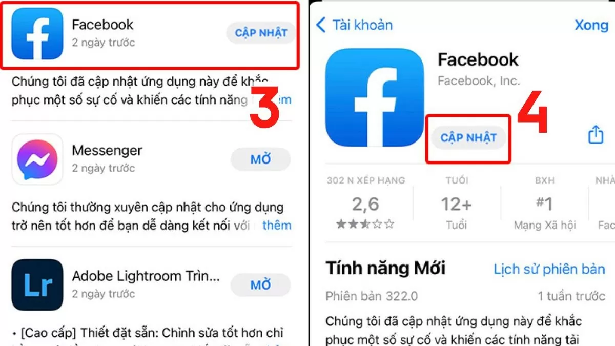 Cập nhật Facebook lên phiên bản mới nhanh chóng nhất