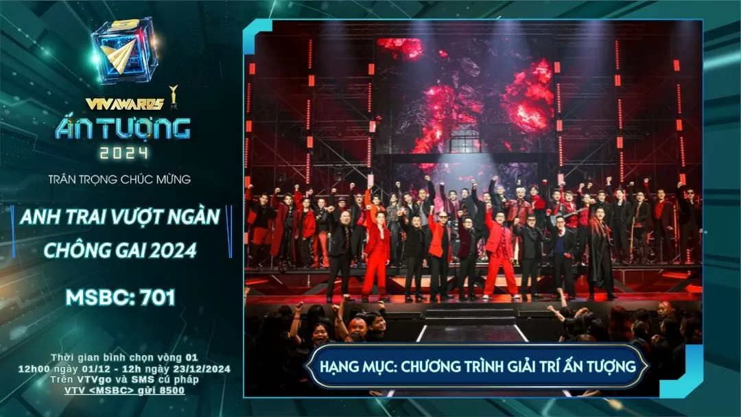 Anh trai vượt ngàn chông gai 2024 'tranh tài' tại giải thưởng Ấn tượng VTV – VTV Awards 2024