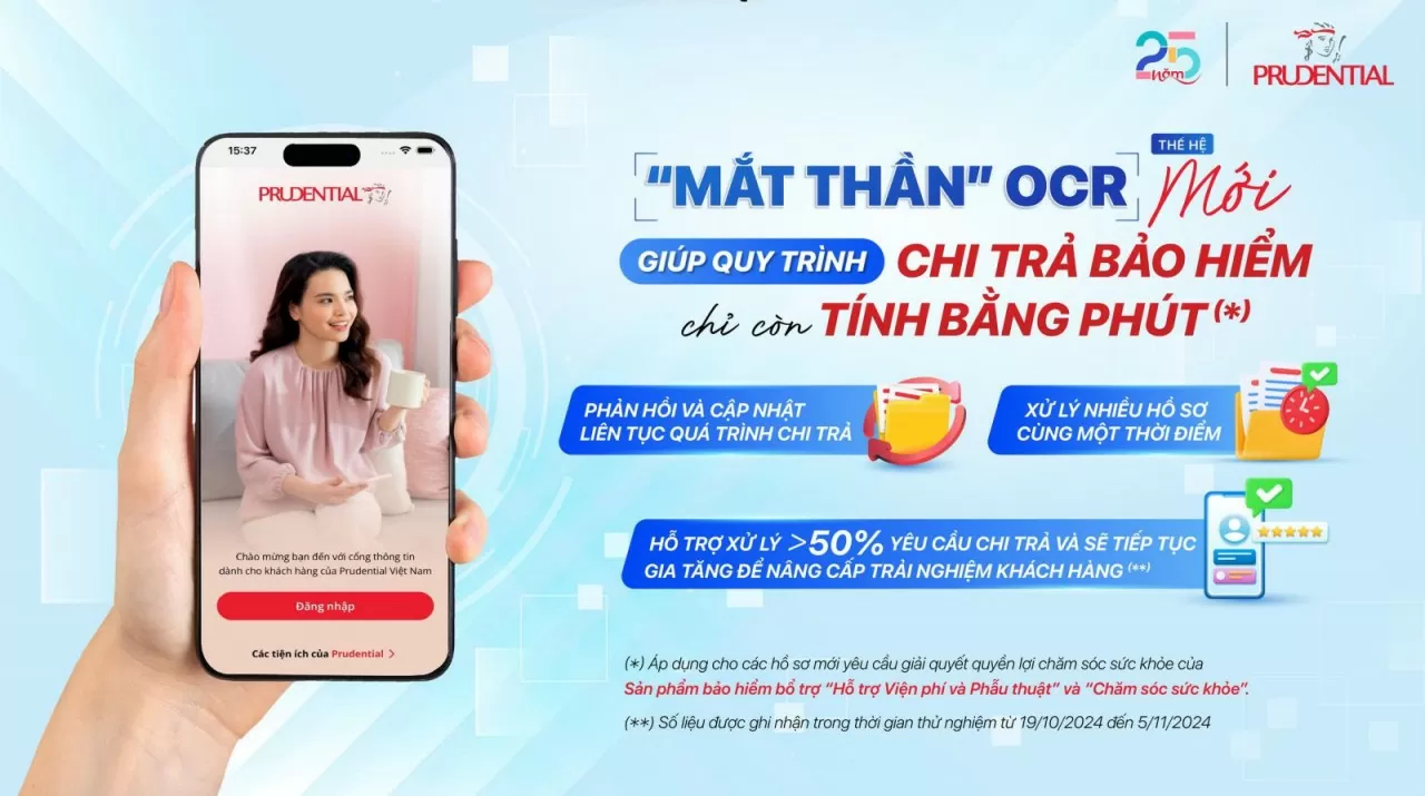 Prudential tự động hóa quy trình chi trả quyền lợi bảo hiểm với 'mắt thần' OCR thế hệ mới