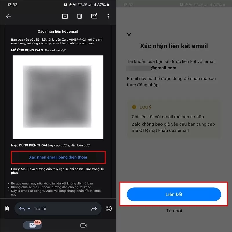 Liên kết Zalo với email để bảo vệ tài khoản an toàn hơn