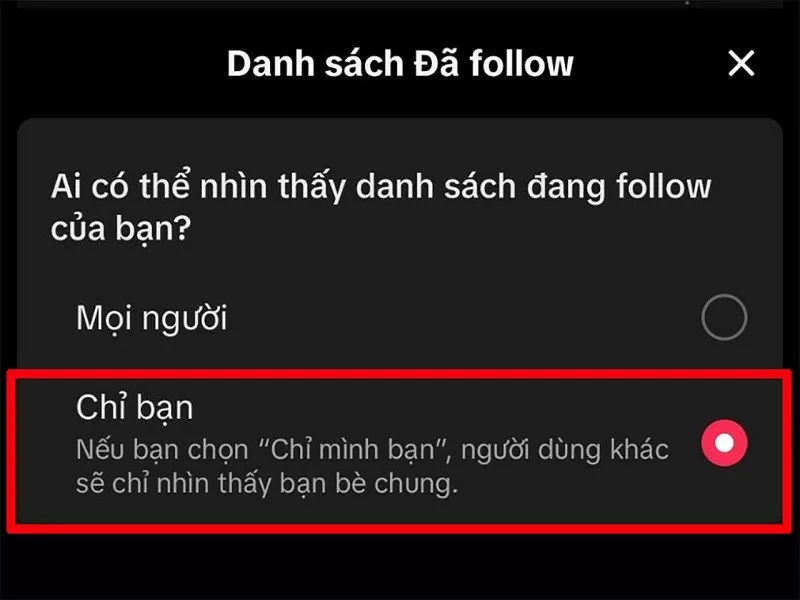 Ẩn danh sách follow trên TikTok để bảo mật thông tin